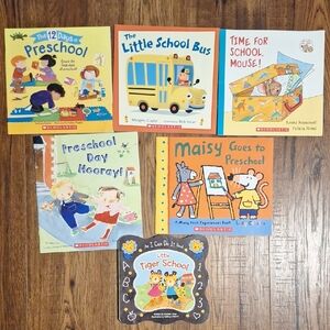 Lot Of 6 School Theme Books--Preschool Book Collection
